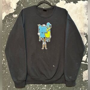 Earth Textured Patch Artwork Sweatshirt